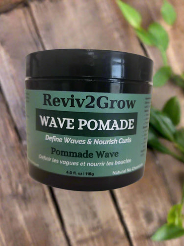 REVIV2GROW Wave Pomade (4oz) is a low-shine, regular-hold hair styling product designed to define and maintain waves, curls, and textured hairstyles. Perfect for daily styling without stiffness or residue. Lightweight, nourishing, and suitable for all hair types. 100% natural ingredients and available at Sareya Beauty in Canada.